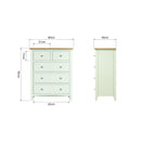 Grantham Oak Top 5 Chest Of Drawers by Lavishway | Chest Of Drawers-32774