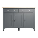 Grantham Oak Top 3 Doors Sideboard in Grey by Lavishway | Sideboards-33909