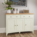 Grantham Oak Top 3 Doors Sideboard in White by Lavishway | Sideboards-31013