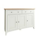 Grantham Oak Top 3 Doors Sideboard in White by Lavishway | Sideboards-31014