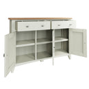 Grantham Oak Top 3 Doors Sideboard in White by Lavishway | Sideboards-31016