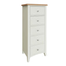 Grantham White Painted 5 Drawers Narrow Chest by Lavishway | Chest Of Drawers-31024