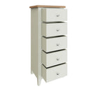 Grantham White Painted 5 Drawers Narrow Chest by Lavishway | Chest Of Drawers-31026