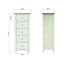 Grantham White Painted 5 Drawers Narrow Chest by Lavishway | Chest Of Drawers-31031
