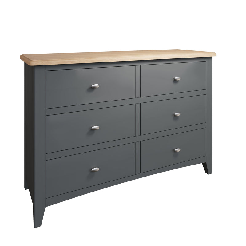 Grantham Oak Top 6 Drawers Chest by Lavishway | Chest Of Drawers-33898