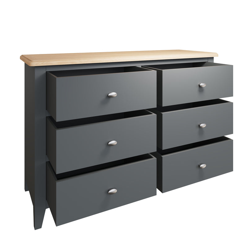 Grantham Oak Top 6 Drawers Chest by Lavishway | Chest Of Drawers-33900