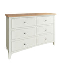 Grantham Oak Top 6 Drawer Chest in White by Lavishway | Chest Of Drawers-37143