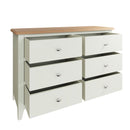 Grantham Oak Top 6 Drawer Chest in White by Lavishway | Chest Of Drawers-37145