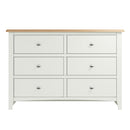 Grantham Oak Top 6 Drawer Chest in White by Lavishway | Chest Of Drawers-37144