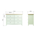 Grantham Oak Top 6 Drawer Chest in White by Lavishway | Chest Of Drawers-37150