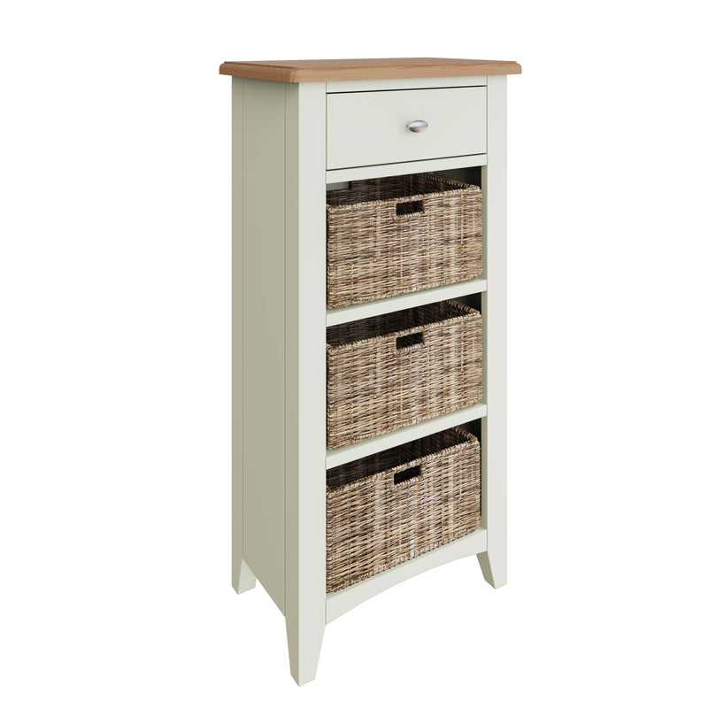 Grantham Oak Top 3 Basket Cabinet Unit by Lavishway | Hallway Cabinets-36873
