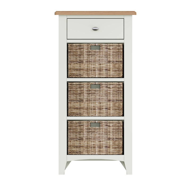 Grantham Oak Top 3 Basket Cabinet Unit by Lavishway | Hallway Cabinets-36872