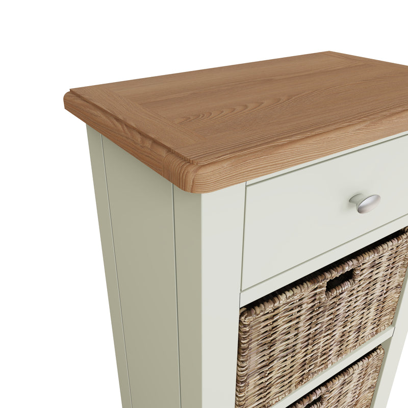 Grantham Oak Top 3 Basket Cabinet Unit by Lavishway | Hallway Cabinets-36877