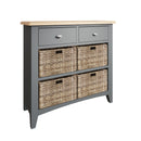 Grantham Oak Top 4 Baskets Hall Cabinet by Lavishway | Hallway Cabinets-32643