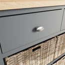 Grantham Oak Top 4 Baskets Hall Cabinet by Lavishway | Hallway Cabinets-32649