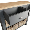 Grantham Oak Top 4 Baskets Hall Cabinet by Lavishway | Hallway Cabinets-32648