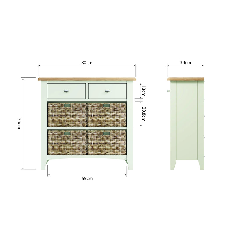 Grantham Oak Top 2 Drawer Cabinet Unit by Lavishway | Hallway Cabinets-37038