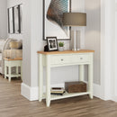 Grantham Oak Top Console Table in White by Lavishway | Hallway Console Table-37040
