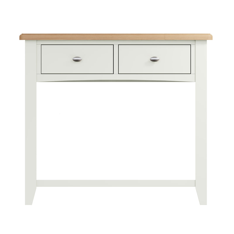 Grantham Oak Top Console Table in White by Lavishway | Hallway Console Table-37042