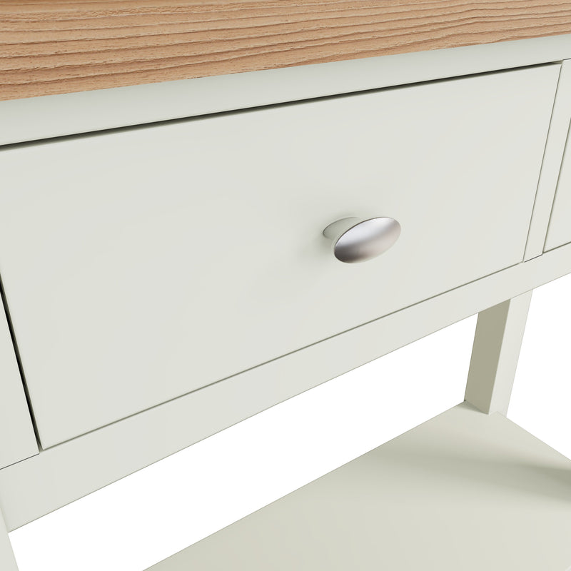 Grantham Oak Top Console Table in White by Lavishway | Hallway Console Table-37047