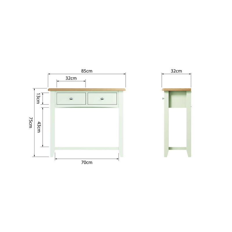 Grantham Oak Top Console Table in White by Lavishway | Hallway Console Table-37048