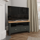 Grantham Oak Top Grey Wooden Corner TV Unit by Lavishway | TV Units Cabinets-36744
