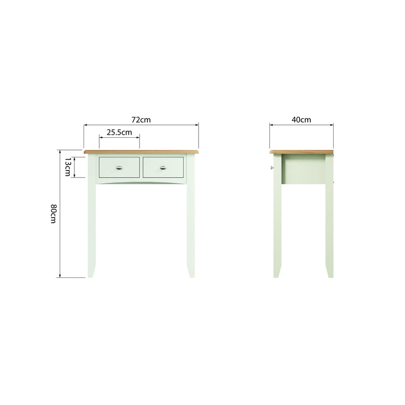 Grantham Oak & White 2 Drawers Dressing Table by Lavishway | Dressing Tables-37140