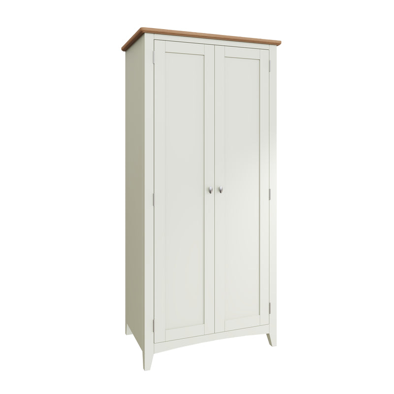 Grantham White 2 Doors Full Hanging Wardrobe by Lavishway | Wardrobe-31450