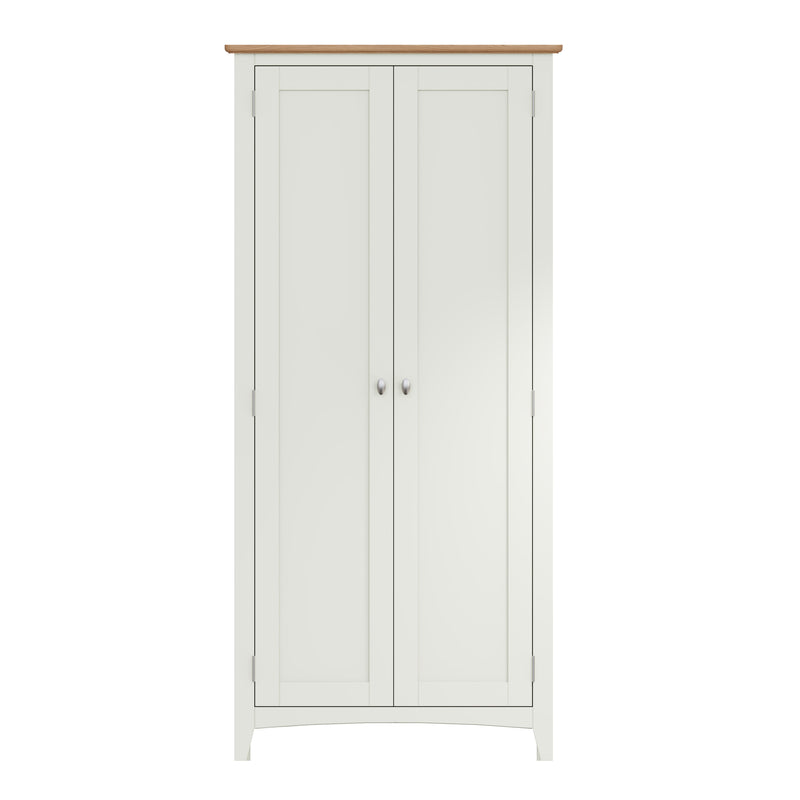 Grantham White 2 Doors Full Hanging Wardrobe by Lavishway | Wardrobe-31451
