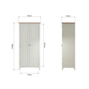 Grantham White 2 Doors Full Hanging Wardrobe by Lavishway | Wardrobe-31455