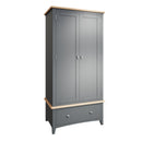 Grantham Oak Top Midnight Grey Wardrobe by Lavishway | Wardrobe-33965
