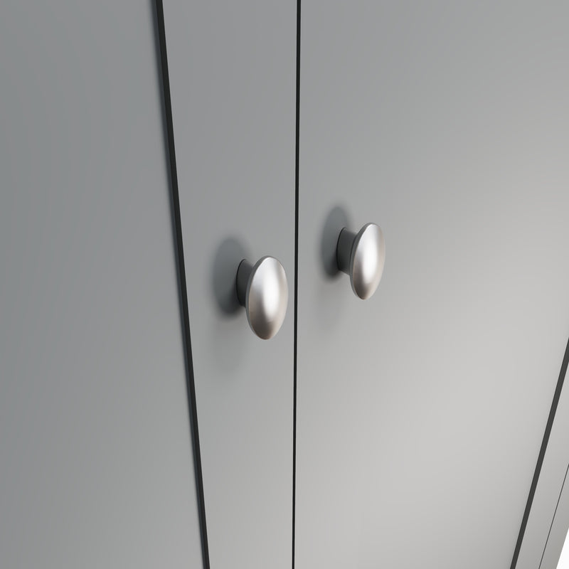 Grantham Oak Top Midnight Grey Wardrobe by Lavishway | Wardrobe-33972