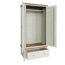 Grantham Oak Top 2 Door 1 Drawer Wardrobe by Lavishway | Wardrobe-37115