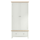 Grantham Oak Top 2 Door 1 Drawer Wardrobe by Lavishway | Wardrobe-37116