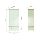 Grantham Oak Top 2 Door 1 Drawer Wardrobe by Lavishway | Wardrobe-37122