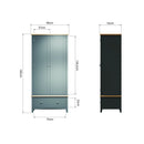 Grantham Oak Top Midnight Grey Wardrobe by Lavishway | Wardrobe-33973