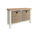 Grantham Oak Top Hall Bench in White by Lavishway | Benches & Storage Benches-31085