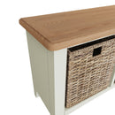 Grantham Oak Top Hall Bench in White by Lavishway | Benches & Storage Benches-31087