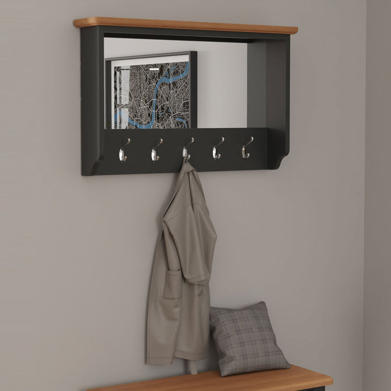 Grantham Midnight Grey Hall Bench Top Mirror by Lavishway | Hall Trees-33890