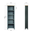Grantham Oak Top Large Narrow Bookcase by Lavishway | Book Shelves and Cabinets-33962