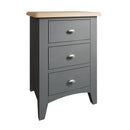 Grantham Oak Top 3 Drawer Bedside Cabinet by Lavishway | Bedside Tables-33872