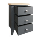 Grantham Oak Top 3 Drawer Bedside Cabinet by Lavishway | Bedside Tables-33874