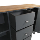 Grantham Oak Top 3 Drawers Large Sideboard by Lavishway | Sideboards-32657