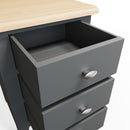 Grantham Oak Top 3 Drawer Bedside Cabinet by Lavishway | Bedside Tables-33876