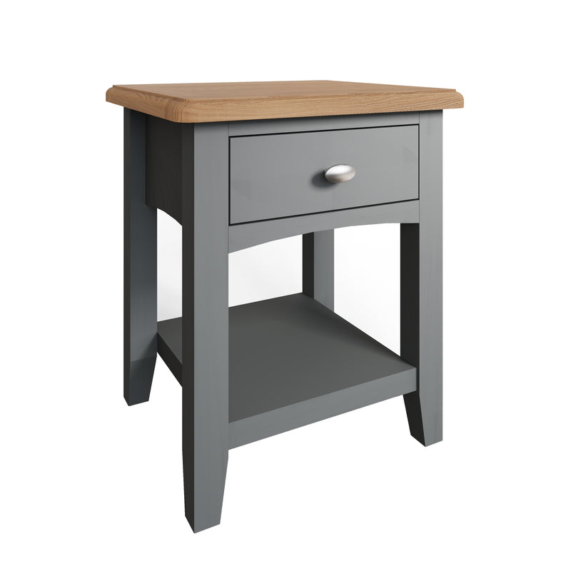 Grantham Oak Top 1 Drawer Lamp Table by Lavishway | Side Tables-36761