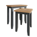 Grantham Oak Top Nest Of 2 Table in Grey by Lavishway | Nest of Tables-33951