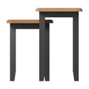 Grantham Oak Top Nest Of 2 Table in Grey by Lavishway | Nest of Tables-33952