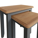 Grantham Oak Top Nest Of 2 Table in Grey by Lavishway | Nest of Tables-33950