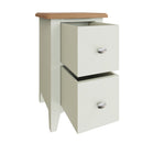 Grantham Oak Top 2 Drawer Bedside Cabinet by Lavishway | Bedside Tables-37155