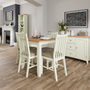 Grantham Oak Top Square Dining Table In White by Lavishway | Dining Tables-37096